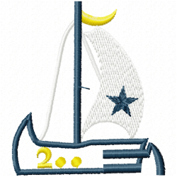 Boats Embroidery Design 6 Boats Embroidery Design 6